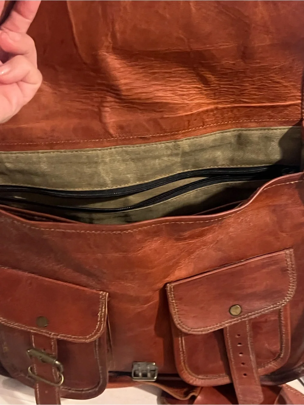 🍓Classic Brown Leather Messenger Bag 